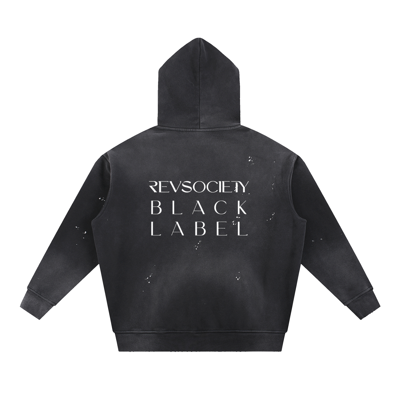 RevSociety Black Label Vintage Washed Frayed Fleece Hoodie
